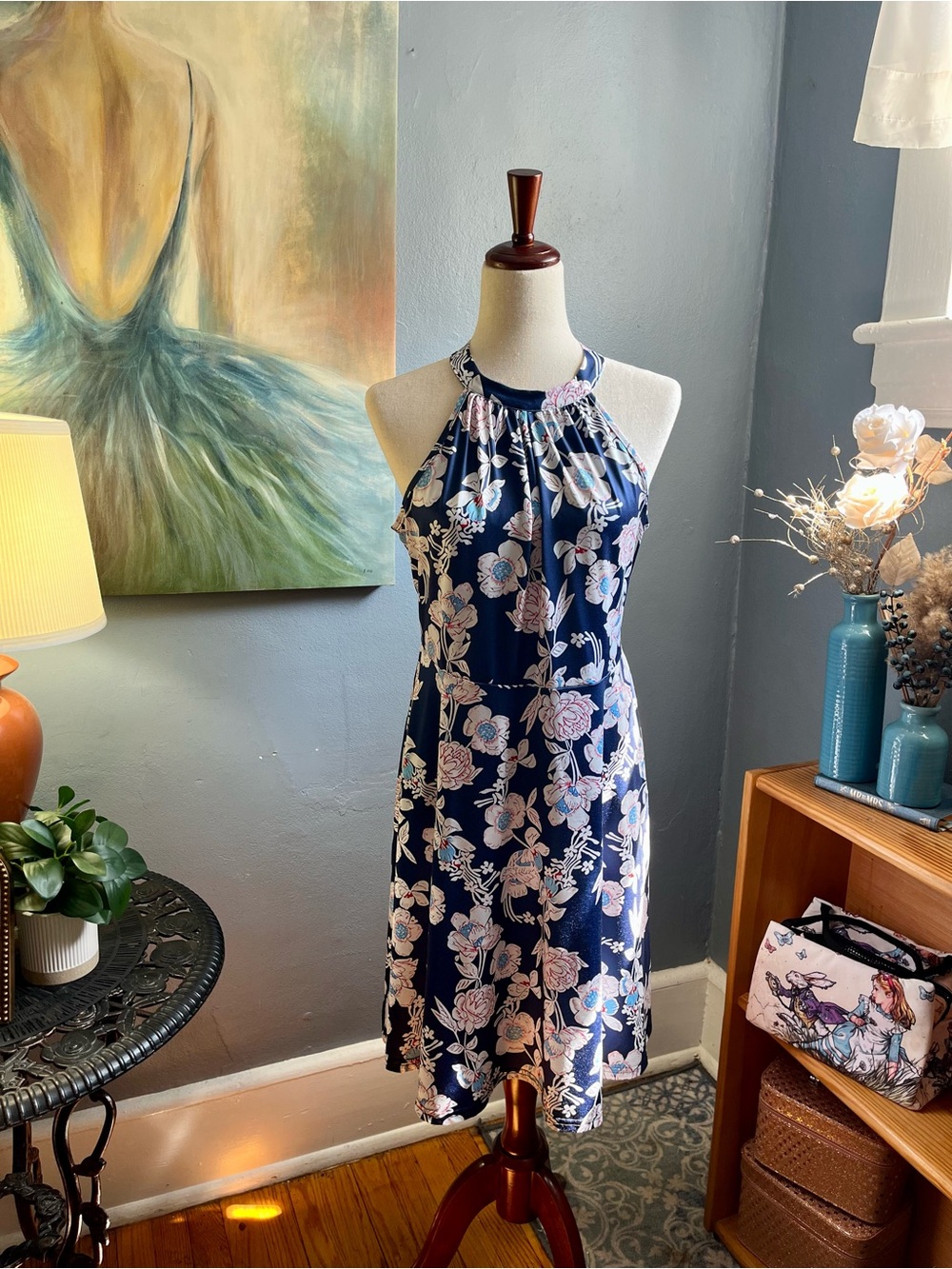 Zulily Size L Floral Halter Dress Excellent Condition